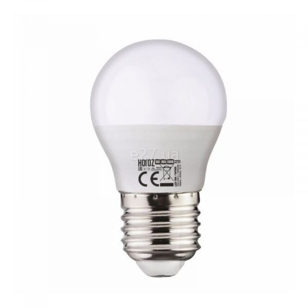 Лампа світлодіодна Horoz Electric 001-005-0008-050 потужністю 8W з серії Elite. Типорозмір — P45 з цоколем E27, температура кольору — 3000K
