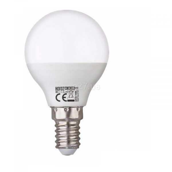 Лампа світлодіодна Horoz Electric 001-005-0010-030 потужністю 10W з серії Elite. Типорозмір — P45 з цоколем E14, температура кольору — 4200K