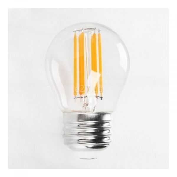 Лампа світлодіодна Horoz Electric 001-063-0004-030 потужністю 4W з серії Filament. Типорозмір — P45 з цоколем E27, температура кольору — 4200K