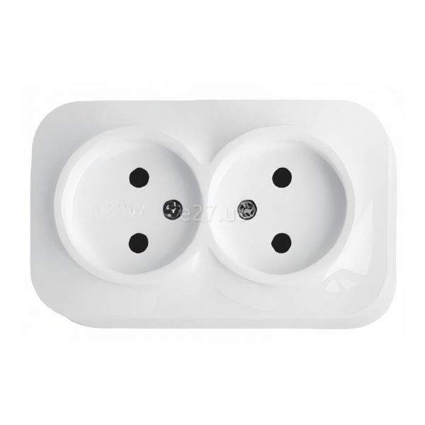Розетка подвійна 220В Horoz Electric 112-003-0002-010 Eva