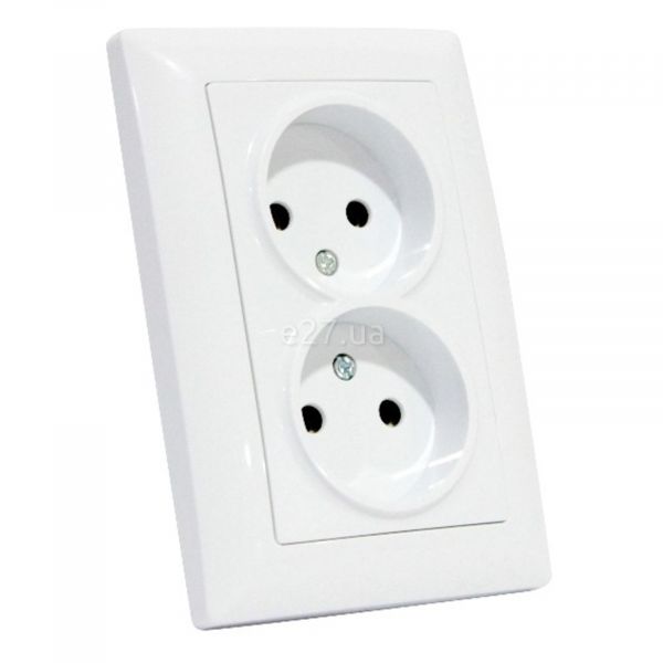 Розетка подвійна 220В Horoz Electric 112-005-0018-010 Tina