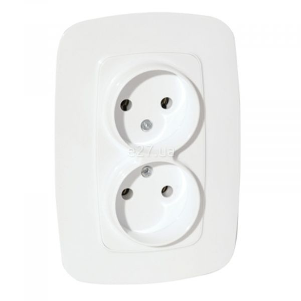 Розетка подвійна 220В Horoz Electric 112-007-0007-010 Ela