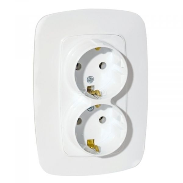 Розетка двойная 220В Horoz Electric 112-007-0008-010 Ela