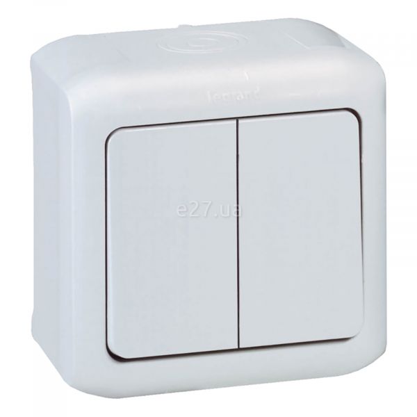 Перемикач прохідний 2-клавішний Legrand 782361 Quteo IP44