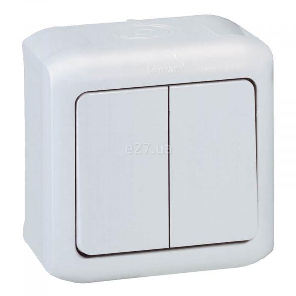 Вимикач 2-клавішний Legrand 782362 Quteo IP44