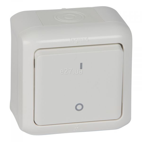 Вимикач 1-клавішний Legrand 782366 Quteo IP44