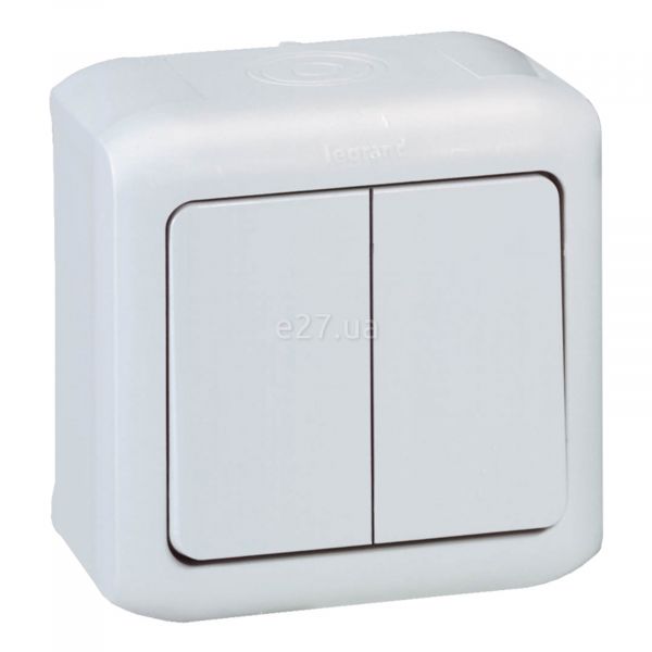 Вимикач 2-клавішний Legrand 782382 Quteo IP44