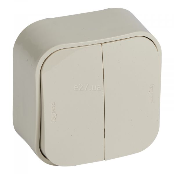 Перемикач прохідний 2-клавішний Legrand 782436 Quteo