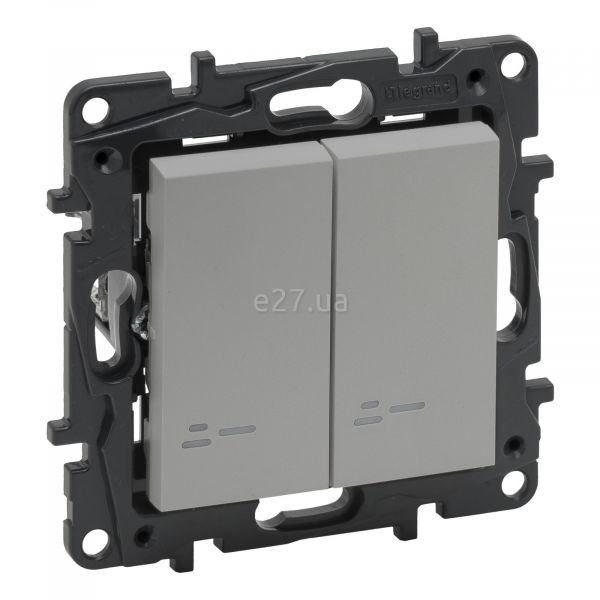 Выключатель 2-клавишный Legrand 863315 Niloe Step