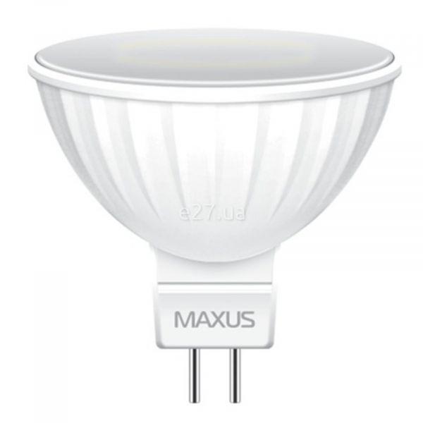 Лампа светодиодная Maxus 1-LED-513 мощностью 5W. Типоразмер — MR16 с цоколем GU5.3, температура цвета — 3000K