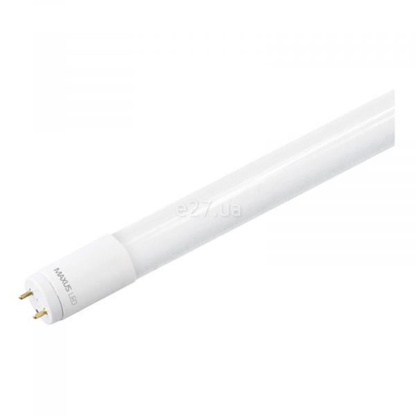 Лампа світлодіодна Maxus 1-LED-T8-120M-1830-02 потужністю 18W. Типорозмір — T8 з цоколем G13, температура кольору — 3000K