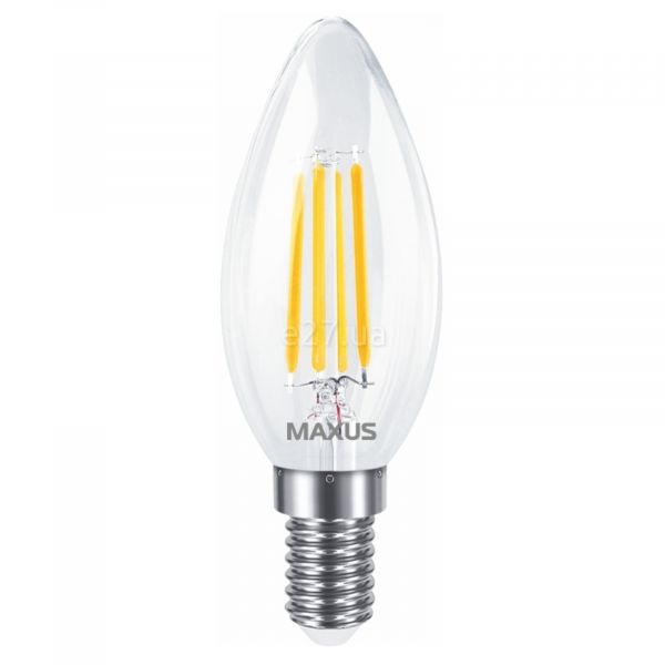Лампа світлодіодна Maxus 1-MFM-733 потужністю 7W з серії Filament. Типорозмір — C37 з цоколем E14, температура кольору — 2700K