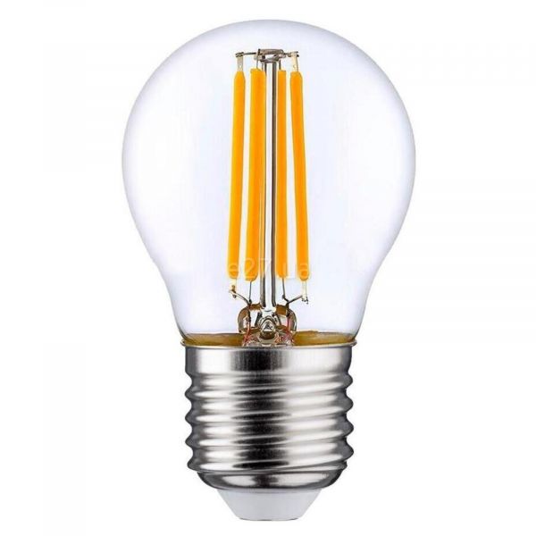 Лампа світлодіодна Osram 4058075212541 потужністю 5W з серії LED Star Filament. Типорозмір — P45 з цоколем E27, температура кольору — 4000K