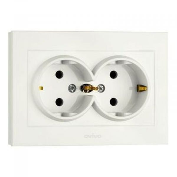 Розетка двойная 220В Ovivo 400-010300-907 Grano Natural