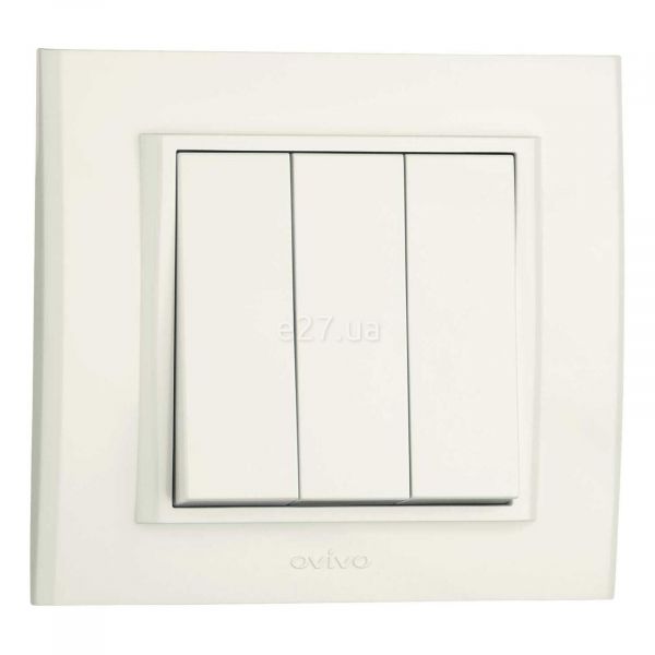 Вимикач 3-клавішний Ovivo 401-010200-254 Mina Natural