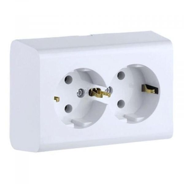 Розетка подвійна 220В Ovivo 402-010000-907 Nivo