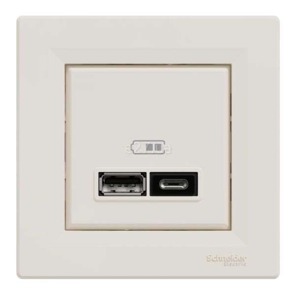 Розетка USB Schneider Electric EPH2700323 Asfora А+С 2,4 А