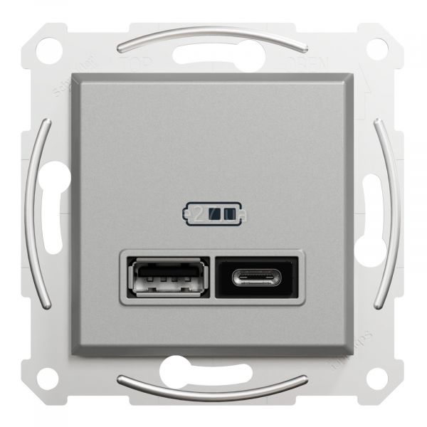 Розетка USB Schneider Electric EPH2700361 Asfora А+С 2,4 А