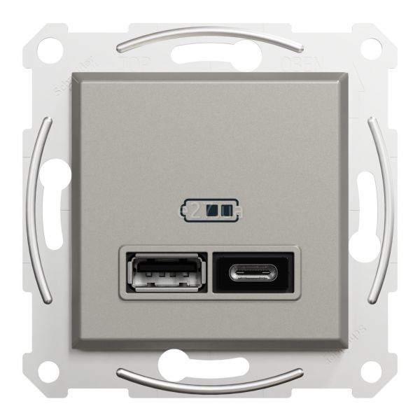 Розетка USB Schneider Electric EPH2700369 Asfora А+С 2,4 А