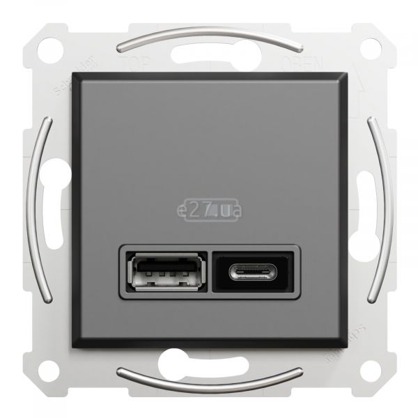 Розетка USB Schneider Electric EPH2700371 Asfora А+С 2,4 А