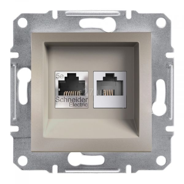 Розетка комп'ютерна, телефонна Schneider Electric EPH4900169 Asfora