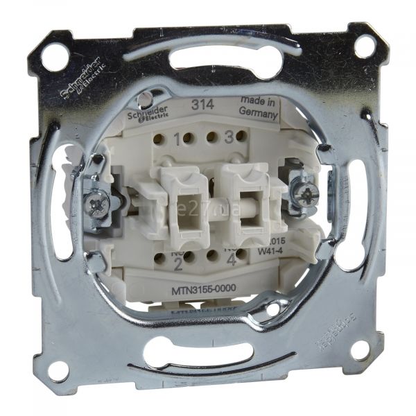 Вимикач без фіксації 2-клавішний Schneider Electric MTN3155-0000 Merten QuickFlex