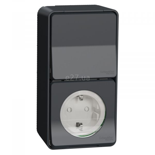 Розетка 220В з перемикачем прохідним 1-клавішним Schneider Electric MUR36024 Mureva Styl