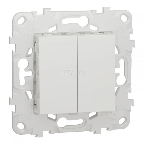 Вимикач 2-клавішний Schneider Electric NU521118 Unica New