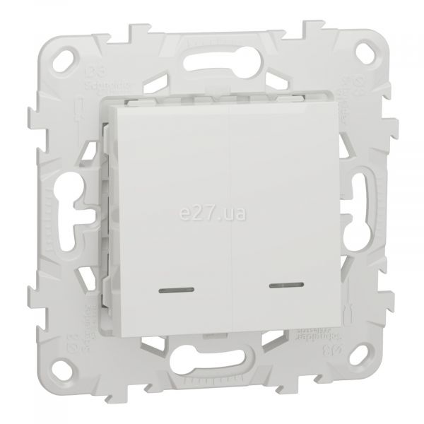 Выключатель 2-клавишный Schneider Electric NU521118N Unica New