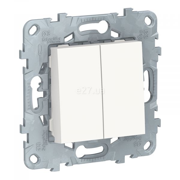 Перемикач прохідний 2-клавішний Schneider Electric NU521318 Unica New