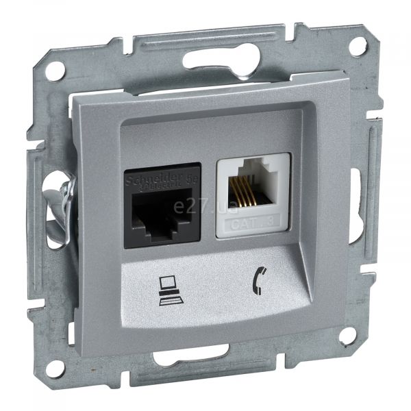 Розетка комп'ютерна, телефонна Schneider Electric SDN5100160 Sedna