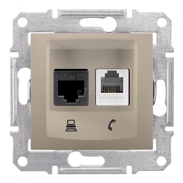 Розетка комп'ютерна, телефонна Schneider Electric SDN5100168 Sedna