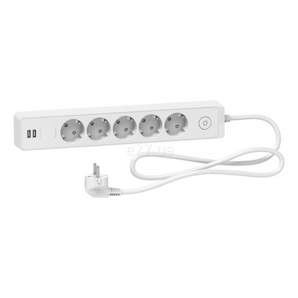 Подовжувач Schneider Electric ST945U1W Unica Extend 5x220V 2xUSB 1,5m