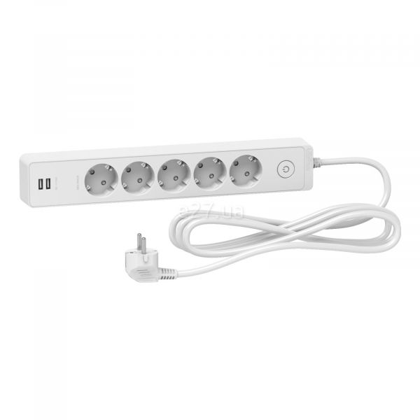 Подовжувач Schneider Electric ST945U3W Unica Extend 5x220V 2xUSB 3m