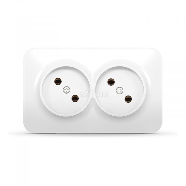 Розетка подвійна 220В Videx 25181 Binera IP20 VF-BNS22-W