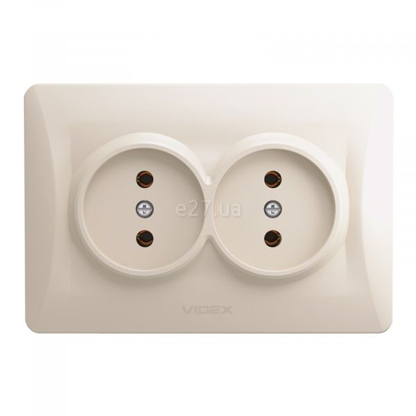 Розетка подвійна 220В Videx 24696 Binera VF-BNSK2-CR