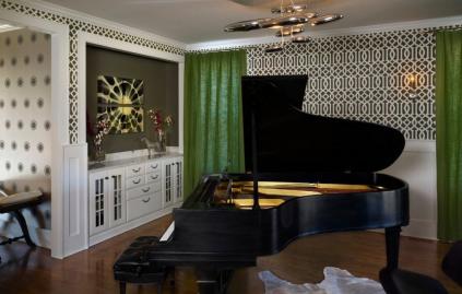 Черно-зеленый интерьер